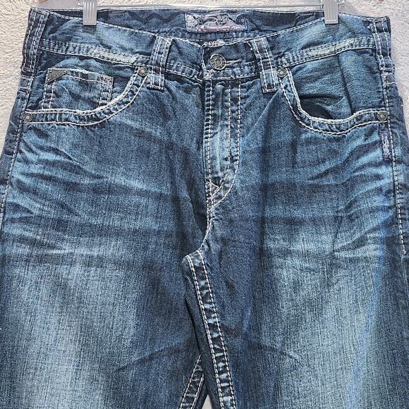 Silver Mens Indigo Medium Wash Gordie Straight Leg Relaxed Fit Jeans Size 34x32 - Picture 2 of 14